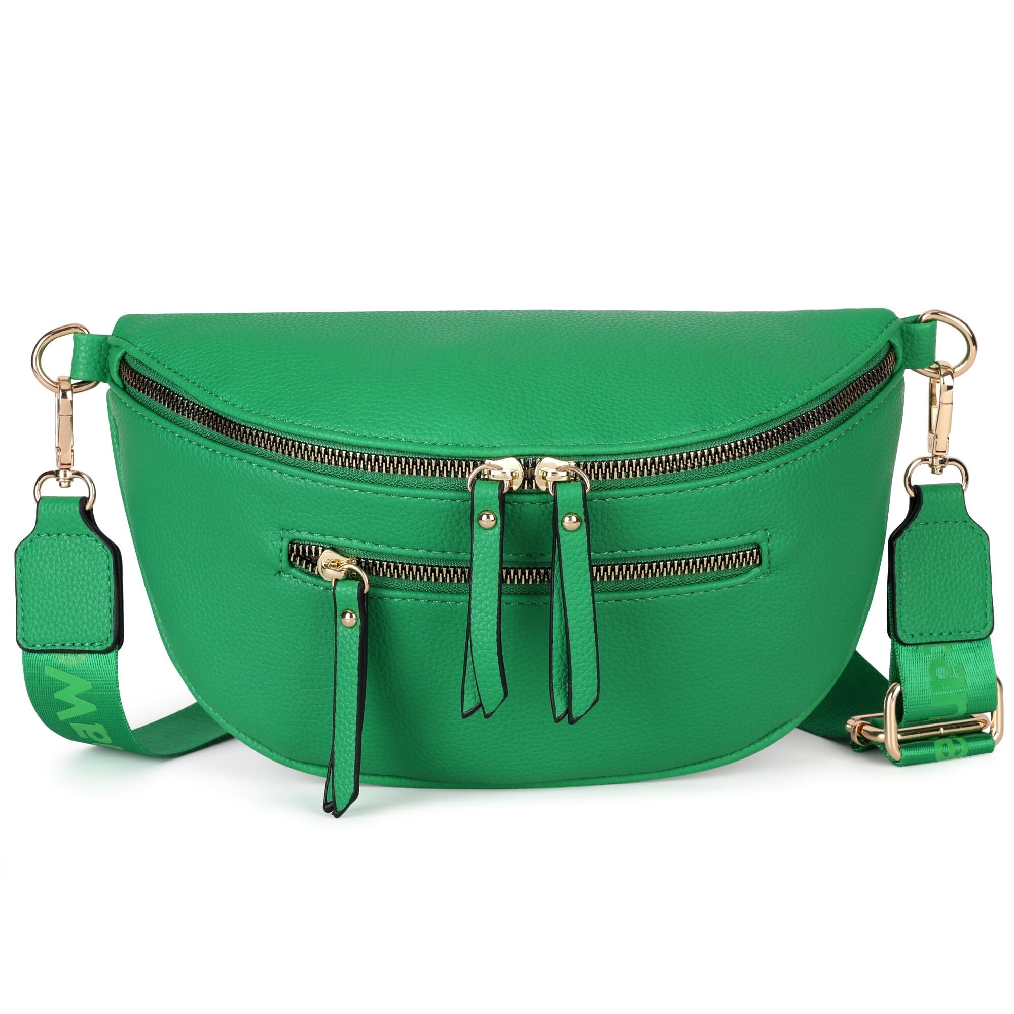 Montana West Crossbody Bags for Women Bum Bag Sling Purse with Adjustable Strap, Green