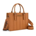 thumbnail image 1 of Wrangler Boho Tote Bag for Women Western Purse Retro Top Handle Satchel Handbag with Signature Strap, Brown, 1 of 7