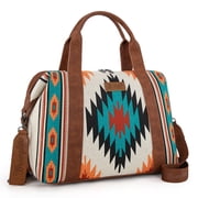 Wrangler Duffel Bag for Women Large Travel Weekender Bag Designer Aztec Carry On Bags Stylish, Aztec Beige