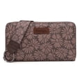 thumbnail image 1 of Wrangler Black Daisy Wallet for Women Bifold Credit Card Wallet Large Women's Wallets Ladies Cash Wallet with ID Window RFID Lining Card Cases Money, Coffee, 1 of 7