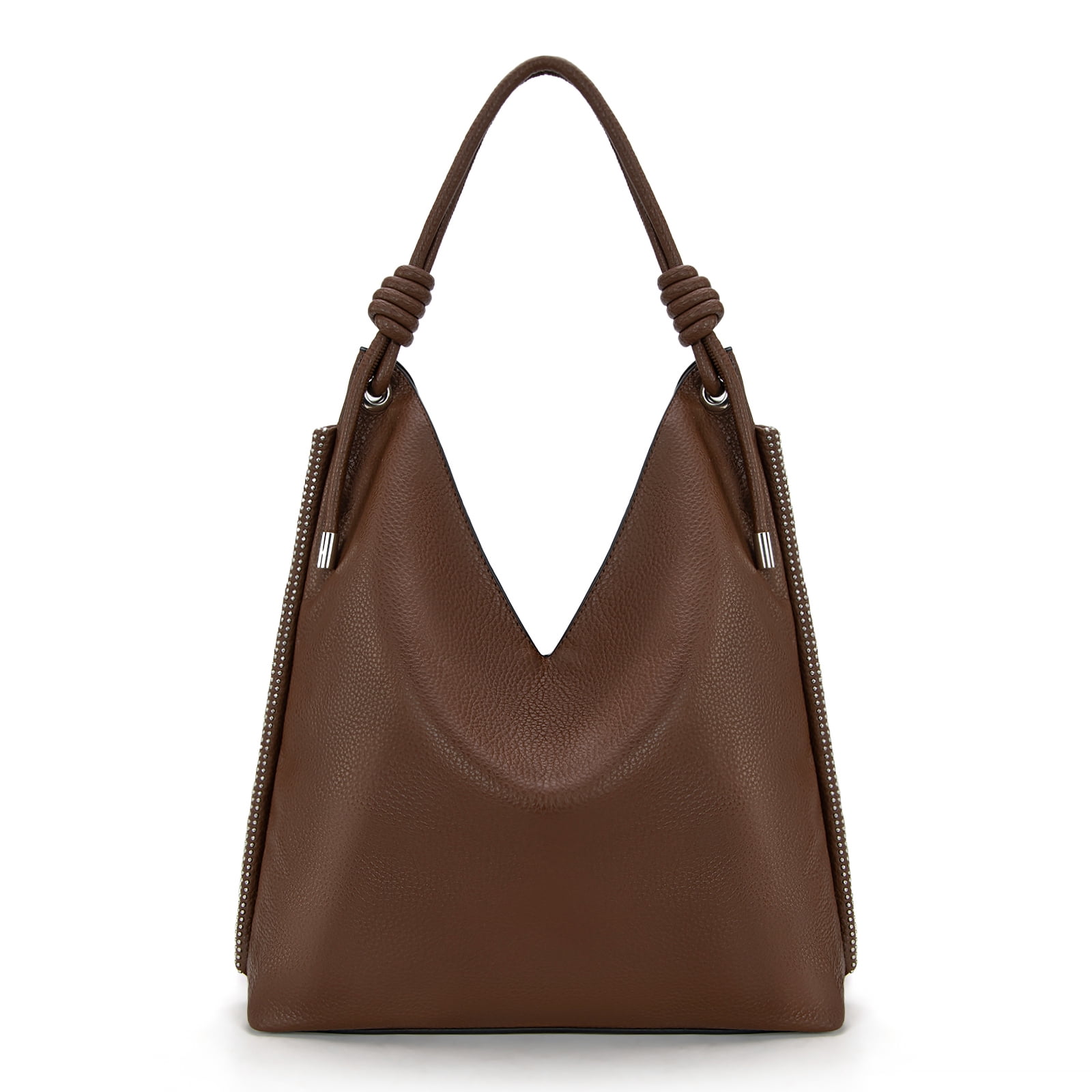 Montana West Hobo Bags for Women Soft Slouchy Top Handle Shoulder Purses Handbag with Knot Strap, Brown