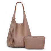 Slouchy Hobo Bags for Women 2PCS Tassels Handbags Shoulder Bag Set with Comestic Bag, Khaki deal from Walmart