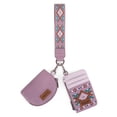 thumbnail image 1 of Wrangler Aztec Keychain Wristlet Wallets for Women Western Dual Pouch Wristlet Credit Card Holder Wallet with Zipper Pocket, Aztec-Purple, 1 of 8