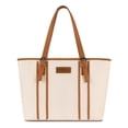 thumbnail image 1 of Wrangler Woven Tote Bag for Women Top Handle Satchel Handbag, Beige-Brown, 1 of 7