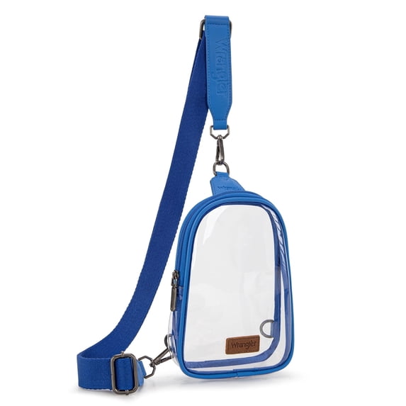Wrangler Crossbody Clear Sling Bags for Women Stadium Approved Cross Body Purse for Sports Events Concerts, Blue