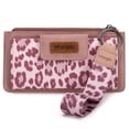 thumbnail image 1 of Wrangler Minimalist Wristlet Wallet with Phone Slot & RFID Protection & Smooth Zipper, Leopard-Pink, 1 of 8