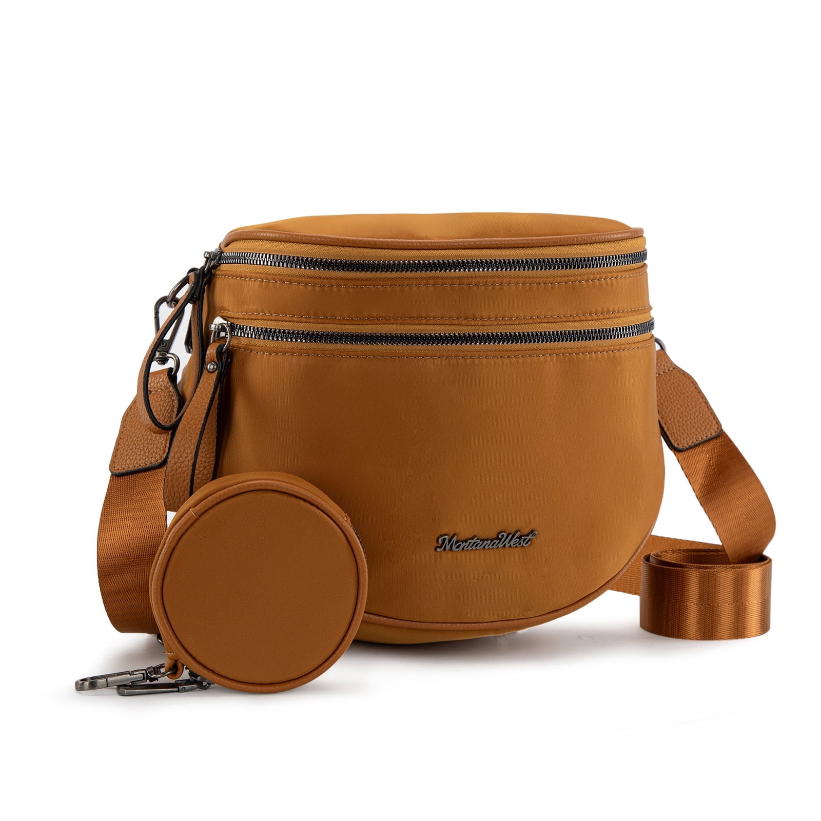 Montana West Large Crossbody Bags for Women Bum Bag Sling Purse with Adjustable Strap, Light Brown