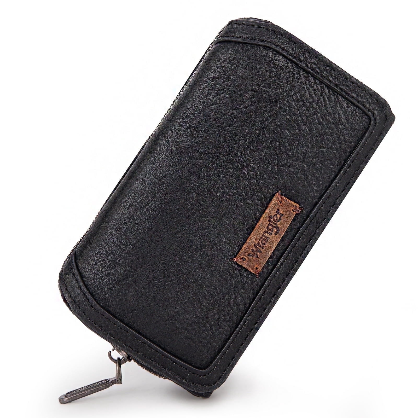 Wrangler Wallet Purse for Women Minimalist Wristlet Wallet with RFID Blocking Credit Card Holder, Black