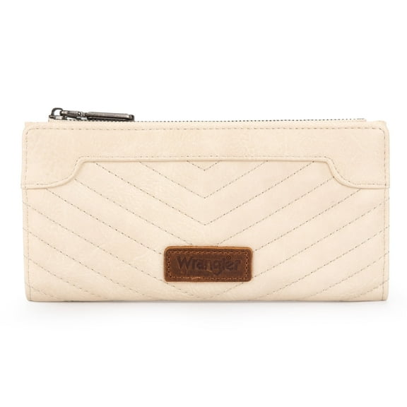 Wrangler Minimalist Wallet Credit Card Wallet for Women with Smooth Zippers, Tan