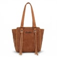 thumbnail image 1 of Montana West Western Tote Bag for Women Studded PU Leather Handbag with Fringe Tassel Fashion Medium Size Shoulder Purse Cowgirl Style Tote, Brown, 1 of 6
