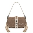 thumbnail image 1 of Wrangler Western Shoulder Bag for Women Vintage Cowgirl Crossbody Purse with Fringe, Dark Brown, 1 of 7