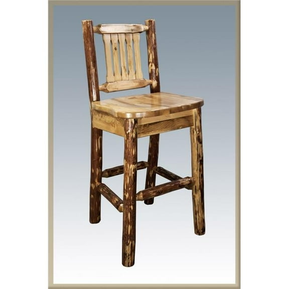 Montana Woodworks Counter Height Barstool with Back - Glacier Country Collection