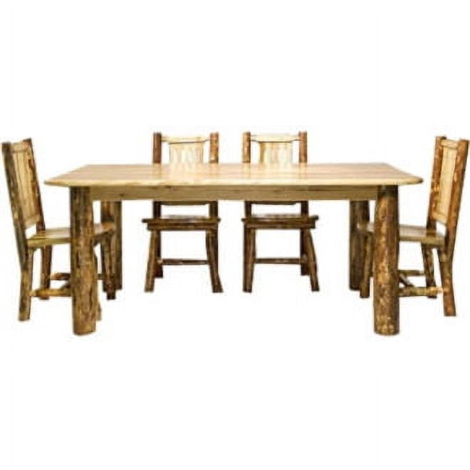 Rustic Reclaimed Pine 72" Extendable Dining Table for Six