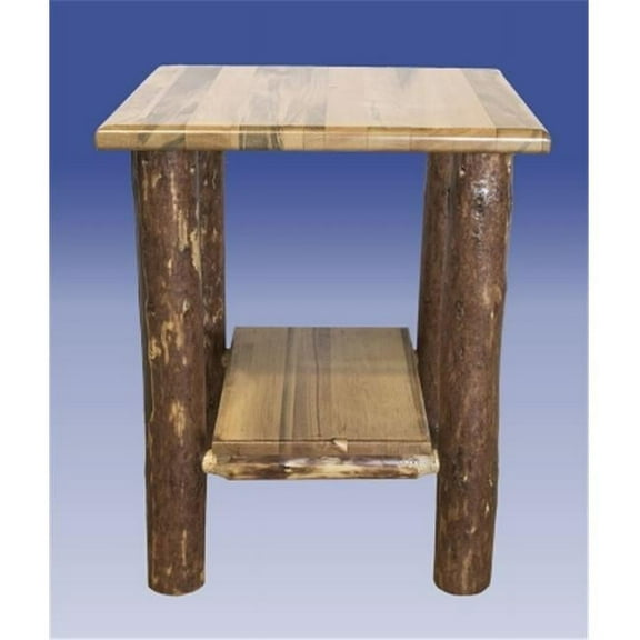 Montana Woodworks Glacier Country Nightstand with Shelf Natural Wood 21in. x 21in. x 25in.
