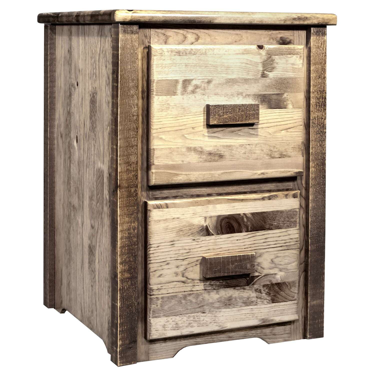Rustic Lodge Pole Pine 4-Drawer Vertical File Cabinet