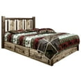 thumbnail image 1 of Montana Woodworks MWHCSBPCAKSLLZWOLF Homestead Platform Bed with Storage & Laser Engraved Wolf Design, Stain & Clear Lacquer - California King Size, 1 of 8