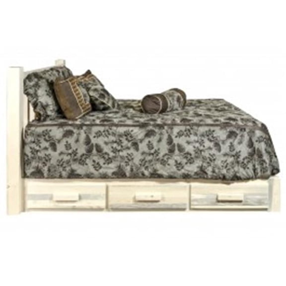 Montana Woodworks Homestead Collection Full Platform Bed with Storage - Clear Lacquer Finish