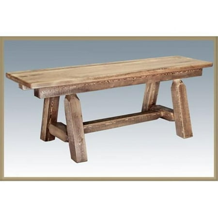 Montana Woodworks Homestead Collection Plank Style Bench 6 Foot Stained and Lacquered
