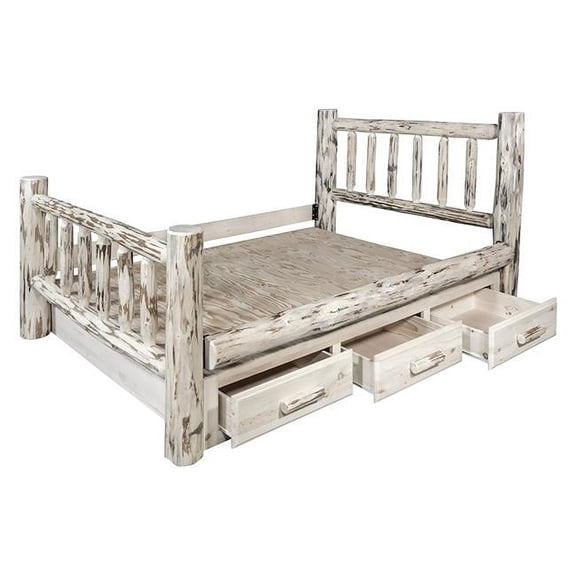 Montana Woodworks MWSBTV Montana Collection Twin Bed with Storage, Clear Lacquer Finish
