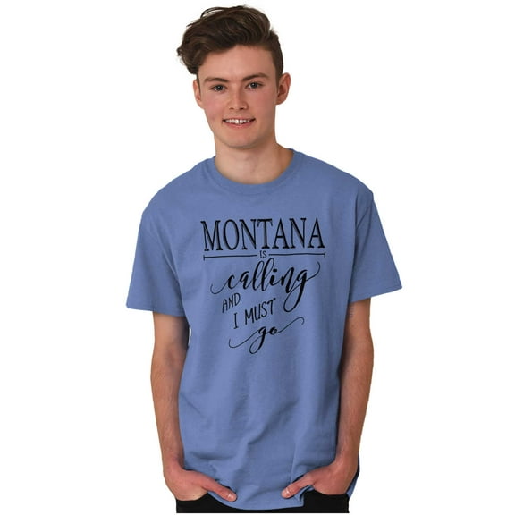 Montana is Calling and I Must Go Women's Graphic T Shirt Tees Brisco Brands S