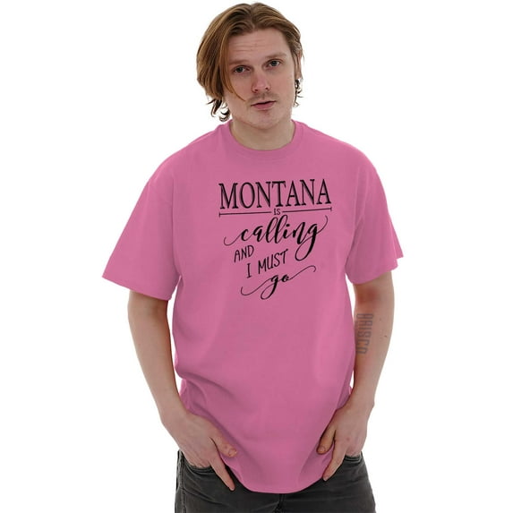 Montana is Calling and I Must Go Women's Graphic T Shirt Tees Brisco Brands X