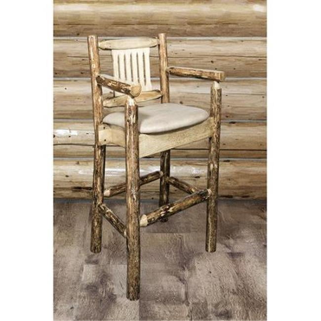 Montana Woodworks Glacier Country Footstool - Small Ottoman & Step Stool Combo, 10" High, 350lb Capacity, Made In USA