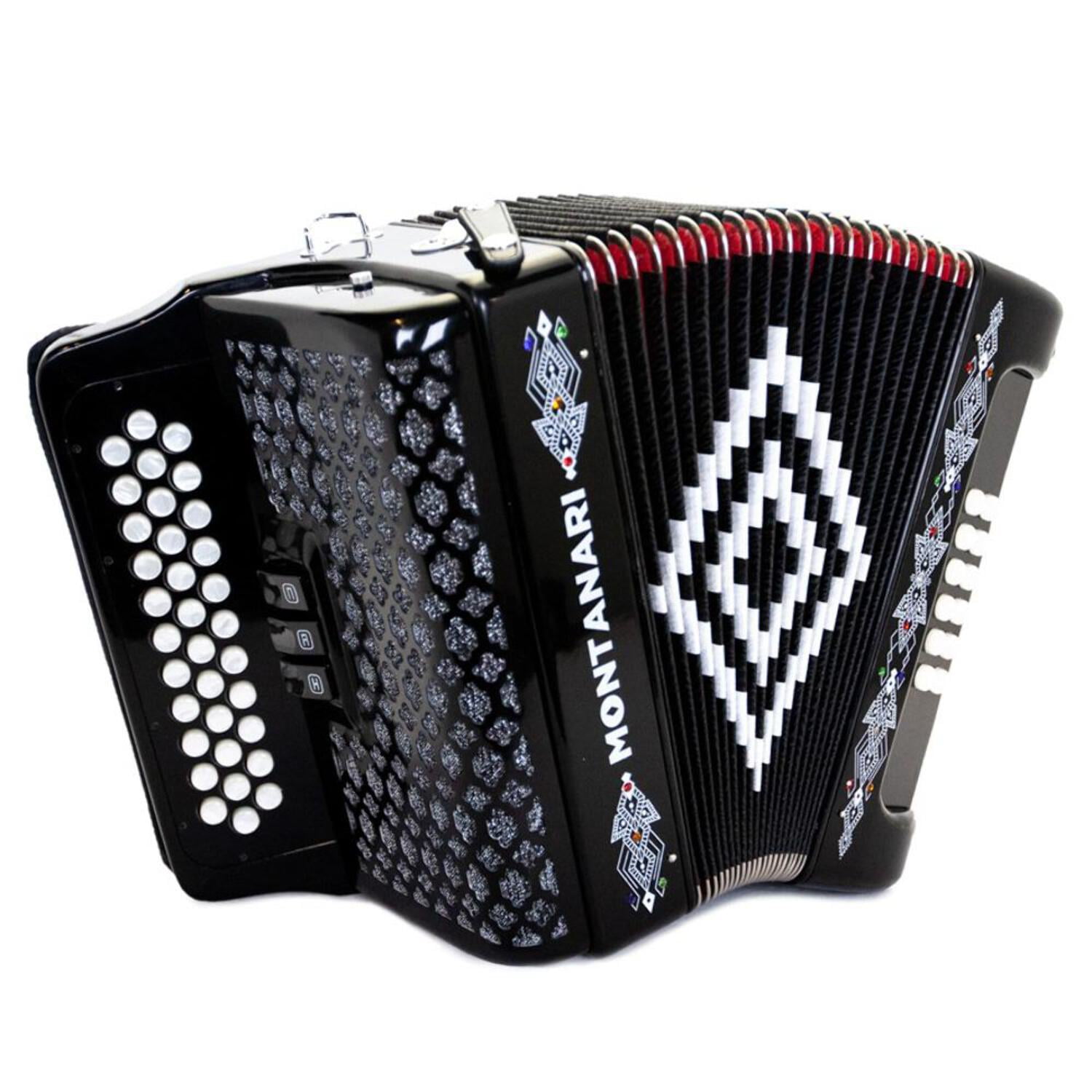 Montanari 3412 3S EAD Accordion, Black