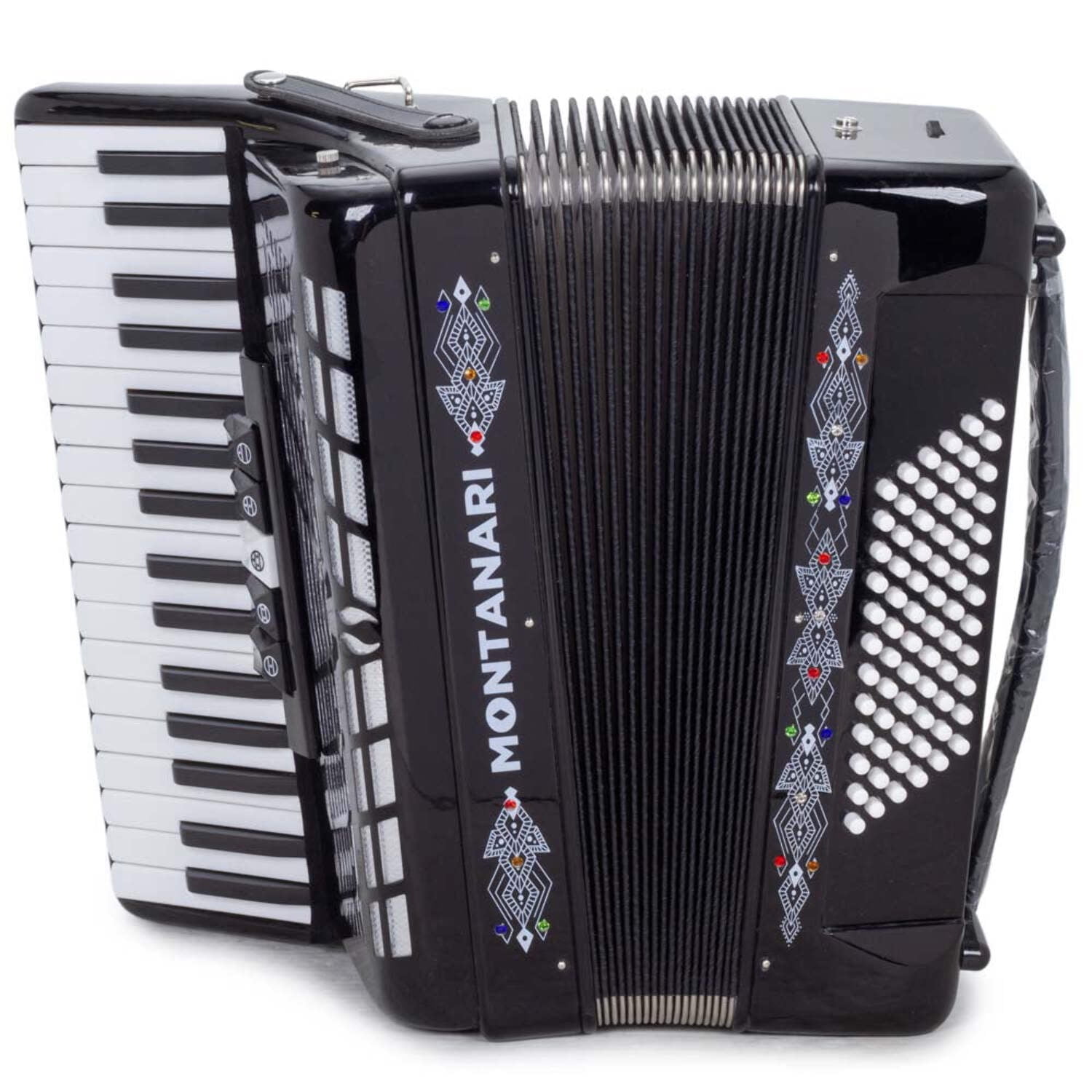 Montanari Piano Accordion 72 Bass 34 Keys 5 Switches, Black