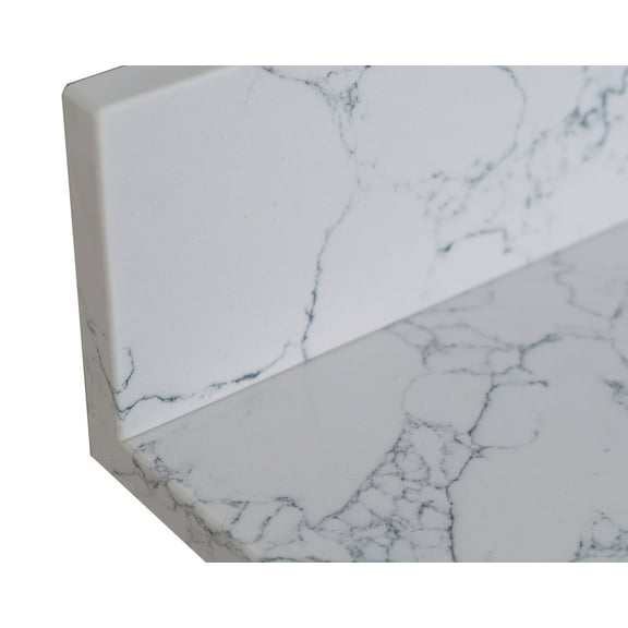 Montary 22"X4" Lightning White Engineered Stone Vanity Top Side Splash