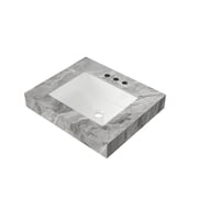 Montary 24" Sintered Stone Bathroom Vanity Top with Undermount Ceramic Basin with 3 Pre-Drilled Hole,Light GrayNO Cabinet, NO Faucet