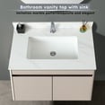 thumbnail image 1 of Montary 31 Inch Marble Vanity Top, White Vanity Top with Pre-drilled Faucet Holes, Bathroom Vanity Top with Undermount Rectangular Middle Sink and 4" Height Backsplash, Bianco Carrara Venato, 1 of 7