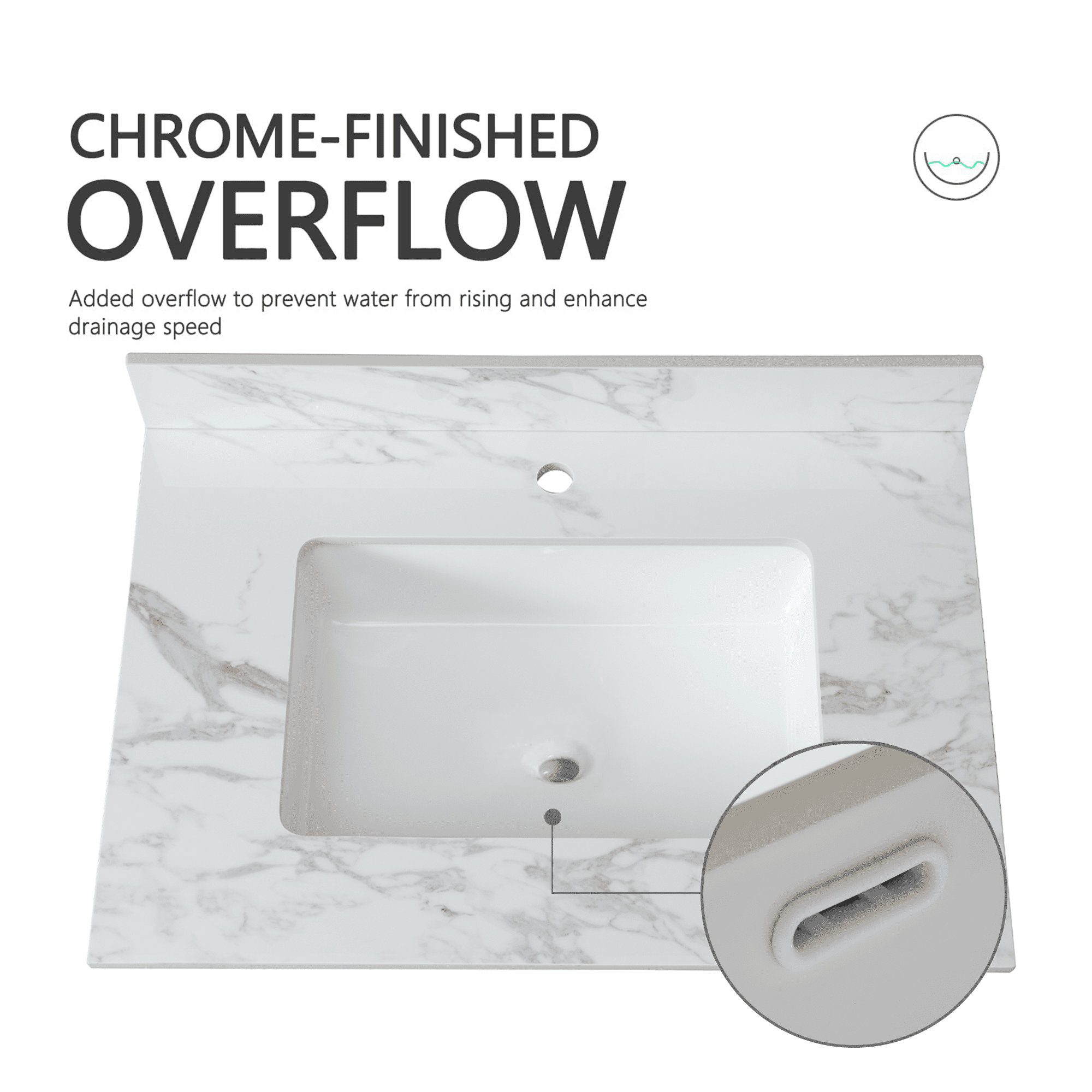 Montary 31"x22"Bathroom Vanity Top,sintered stone carra white Barthroom ...