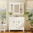thumbnail image 1 of Montary 36" White Bathroom Vanity with Sink & Mirror Cabinet - Floor-Standing, 2 Soft-Close Doors & 2 Drawers, 1 of 10