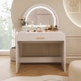 thumbnail image 1 of Montary 39" White Vanity Desk with Touch Screen Lighted Mirror & Drawer for Bedroom, 1 of 8