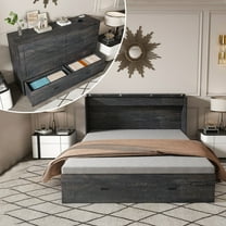 Montary 57-Inch Murphy Bed with Storage, Charging, Foldable, Quiet, Multi-Room Use, Carbon Black