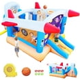 thumbnail image 1 of Montary 6-in-1 Inflatable Bouncer w/ Basketball & Slide - 187"x122" Indoor/Outdoor Kids Play Center (Blower Included), 1 of 7