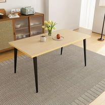 Montary 63" Modern Dining Table, Kitchen & Dining Room Table with Wooden Top & Iron Legs, Rectangular Table for Living Room or Patio(Table Only)