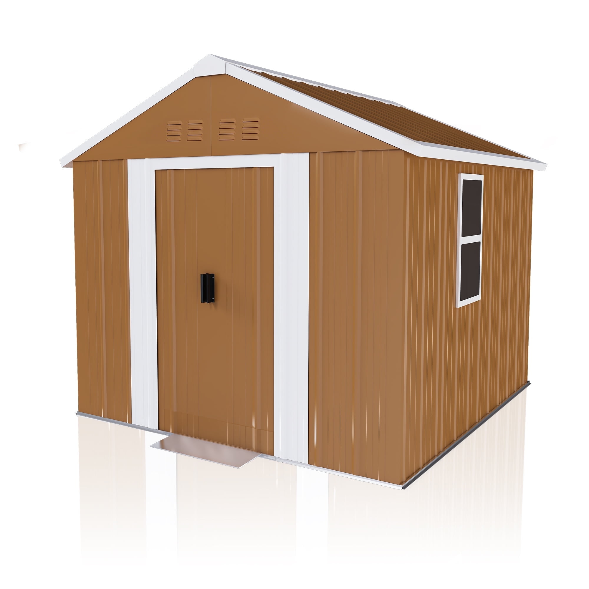 Montary 6X4 FT Outdoor Storage Shed with Windows, Lockable Door & Ventilation - Weatherproof Metal Garden Shed, Outdoor Tool Storage House for Backyard, Lawn, Patio,Yard