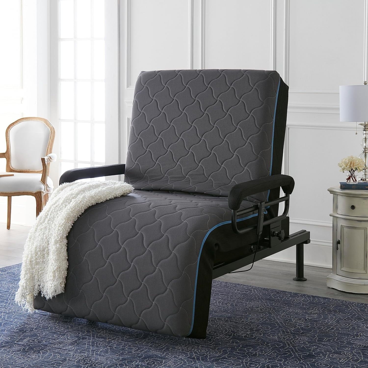 Montary Adjustable Bed Lift Frame for Seniors with Remote, Sit to Stand Function, Twin XL