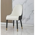 thumbnail image 1 of Montary Black Dining Chairs Set of 2, Mid Century Modern Leather Chair with Solid Wood Metal Legs and Ergonomic Backrest for Living Dining Room (Not Include Table), 1 of 5