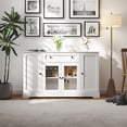 thumbnail image 1 of Montary Buffet Cabinet with Doors, Modern Sideboard with Drawer & Adjustable Shelf, Storage Cabinet for Kitchen, Dining Room, Living Room, White, 1 of 7