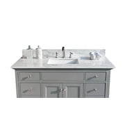 Montary Company 3 faucet Holes Bathroom Vanity, Engineered Stone Ceramic White, 43" W, 82 lb