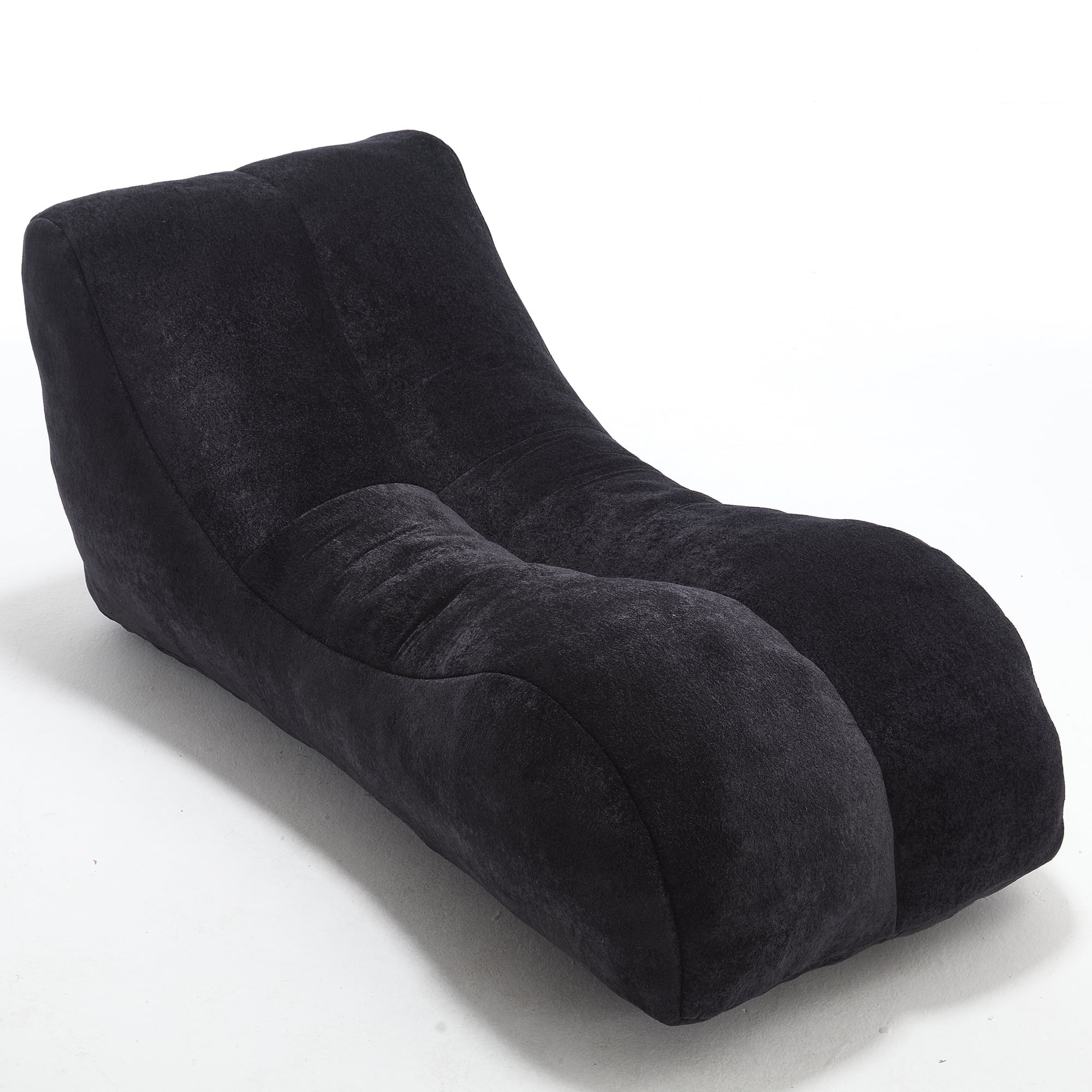 Montary Creative Bean Bag Sofa Chair for Adults, Filled w/ High-Density Sponge - Supportive,Black