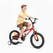 Montasen 18 Inch Kids Bike with Training Wheels Hand Brake Coaster Brake BMX Style Bicycle, Red