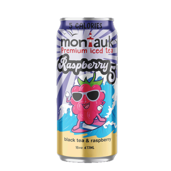 Montauk Iced Tea: Raspberry  12 Count (Zero Sugar 5 Calories)