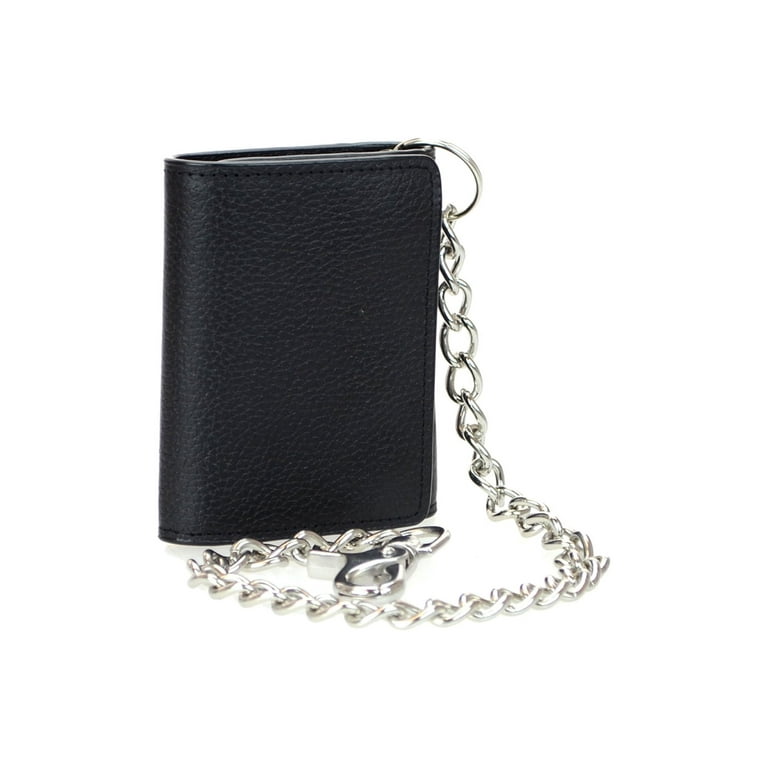 AVENUE WALLET/CHAIN  Silver Metallic Nappa Leather Wallet with