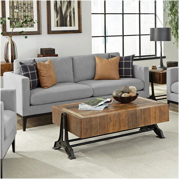 Montauk Light Grey 3-Seater Sofa with Reversible Cushions and Track Arms