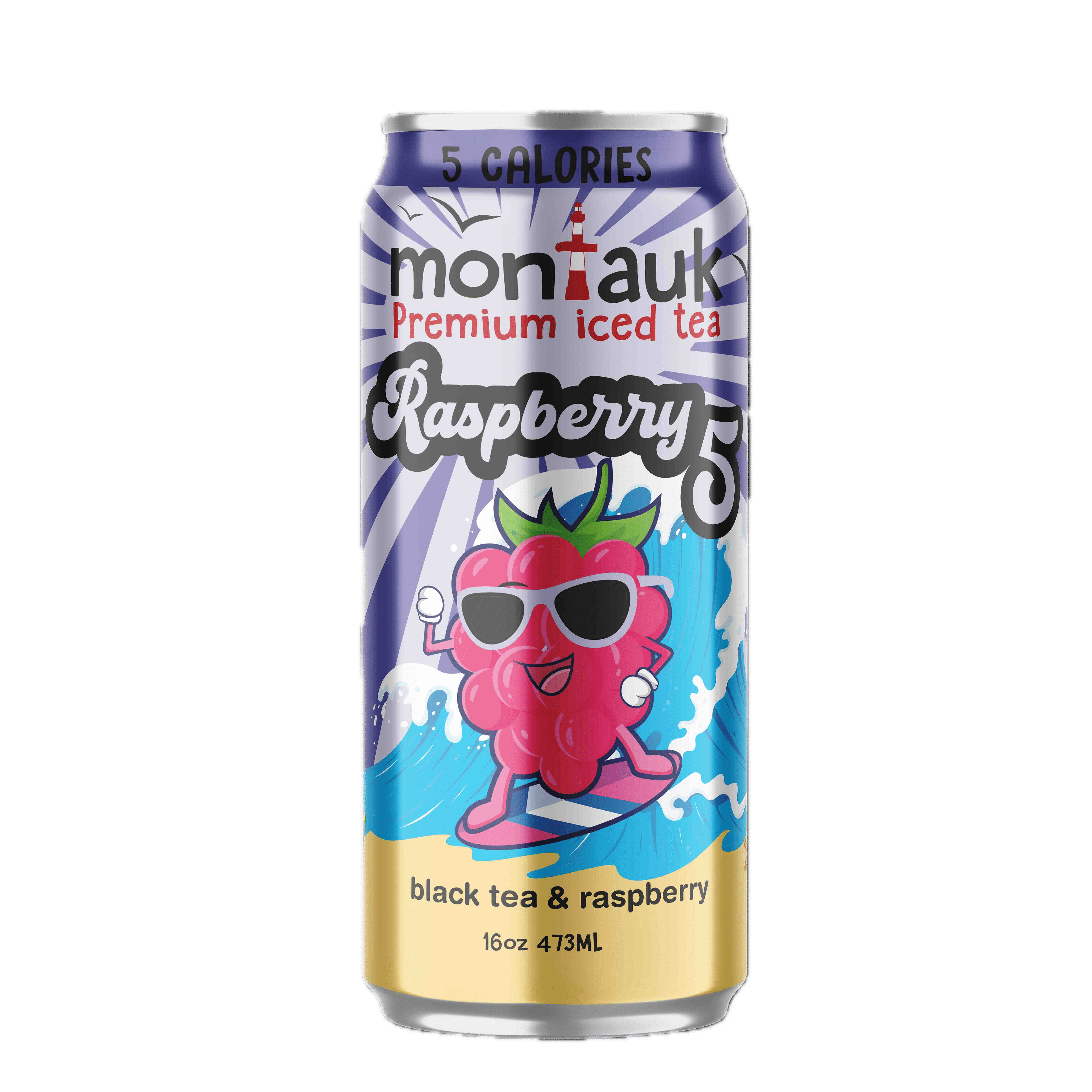 Montauk Iced Tea: Raspberry  12 Count (Zero Sugar 5 Calories)