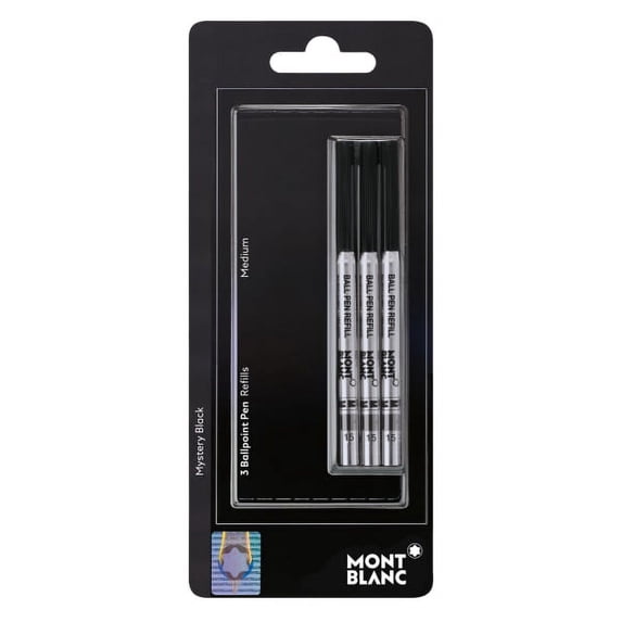 Montblanc® Ballpoint Pen Refills, Medium Point, Mystery Black Ink, Pack Of 3 Refills