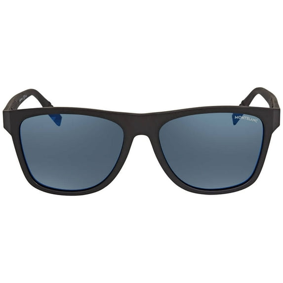 Montblanc Blue Mirror Square Men's Sunglasses MB0062S 002 56